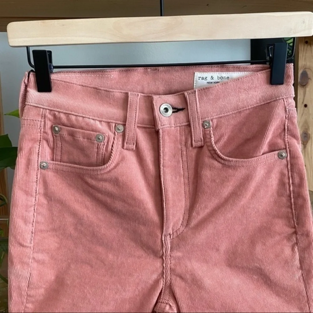 rag & bone Pink High Rise Skinny Corduroy Pants 24 - Picture 6 of 13